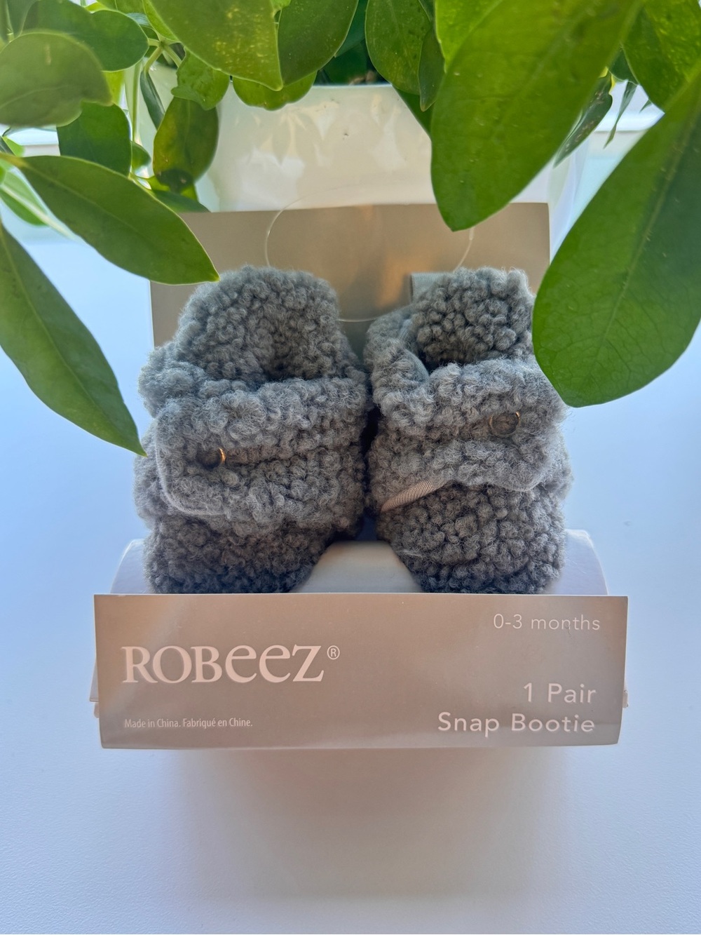 Robeez Gray Baby Snap Booties